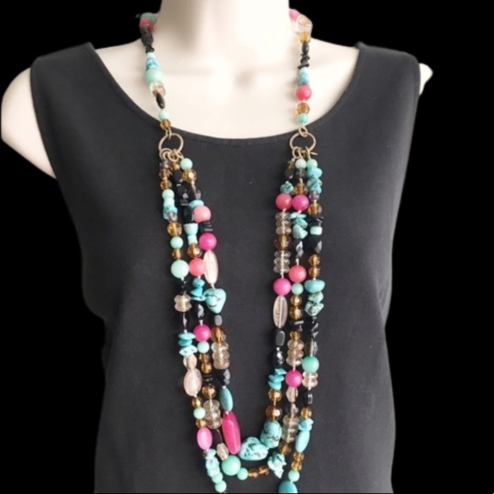 Stella & Dot | Stunning Retired Hand-beaded Versatile 'Carnival' Necklace - Picture 15 of 16